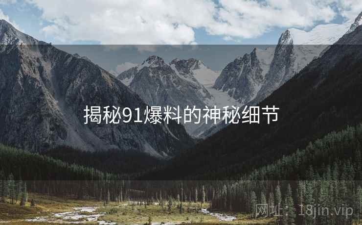 揭秘91爆料的神秘细节