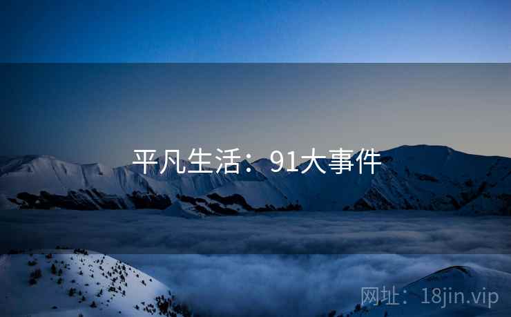 平凡生活：91大事件