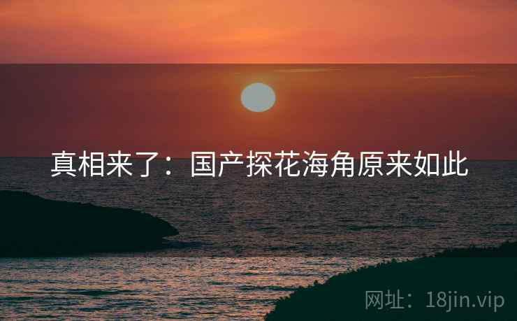 真相来了:国产探花海角原来如此